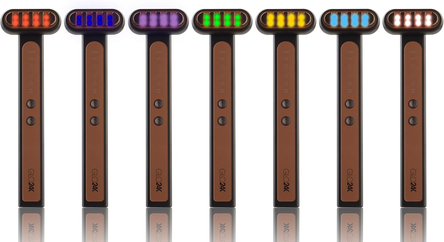 GLO24K 7 Color LED Super Wand plus Hydra Gel for Radiant, Glowing Skin on the Face, Neck, and Around the Eyes