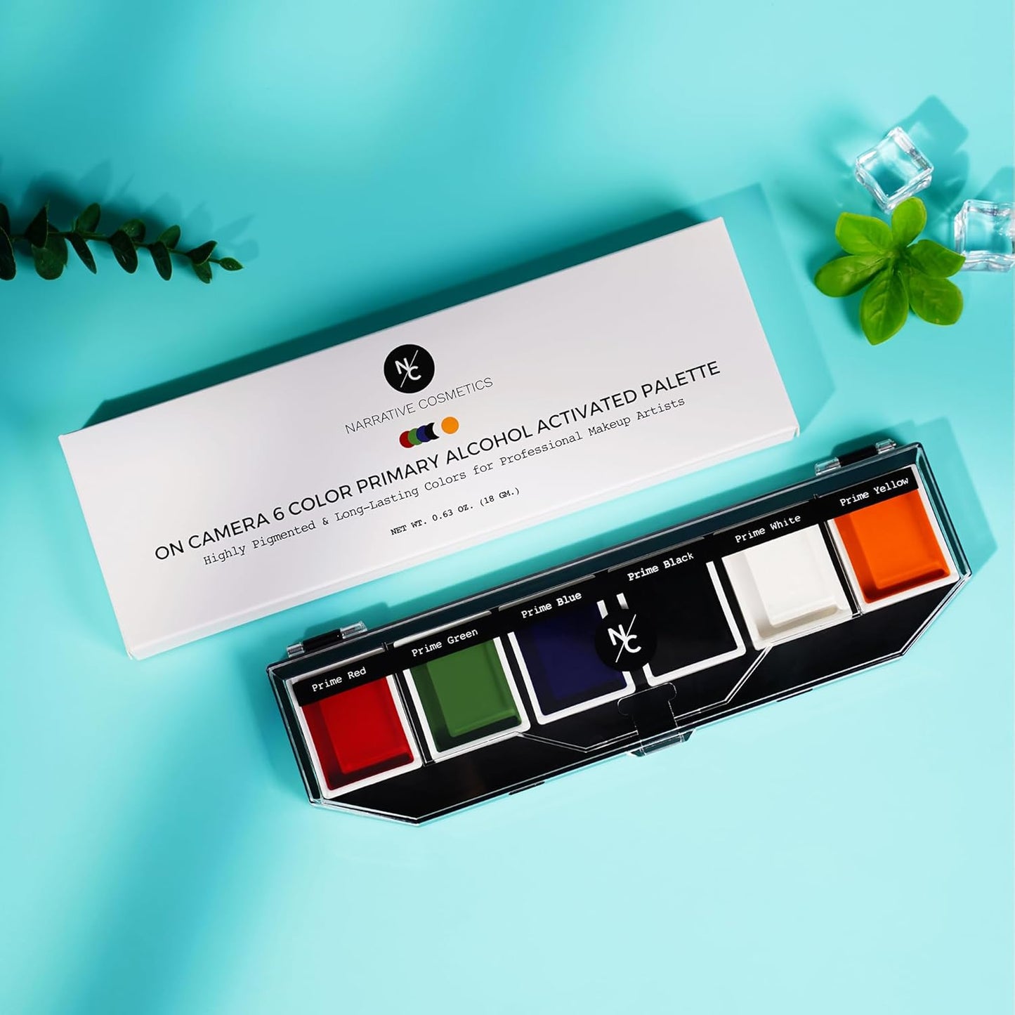 6 Color On Camera Primary Alcohol Activated Makeup Palette - Waterproof Makeup for Professional Makeup Artists