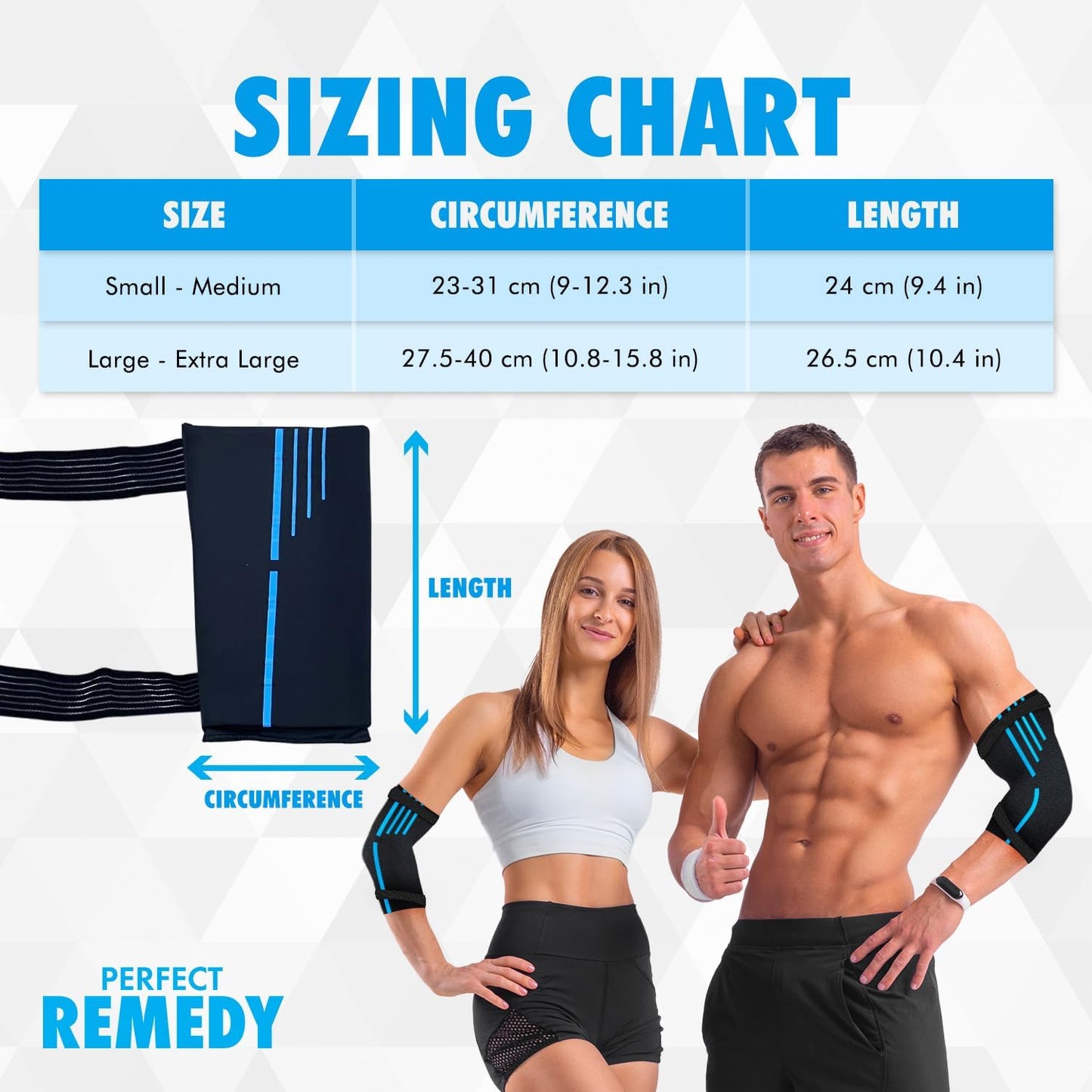 Perfect Remedy Freeze Sleeve - Hot & Cold Arm Ice Pack Wrap Compression - Tennis Elbow Cold Pack Compression for Support in Injuries - Ice Sleeve for Knee, Elbow (Small-Medium)