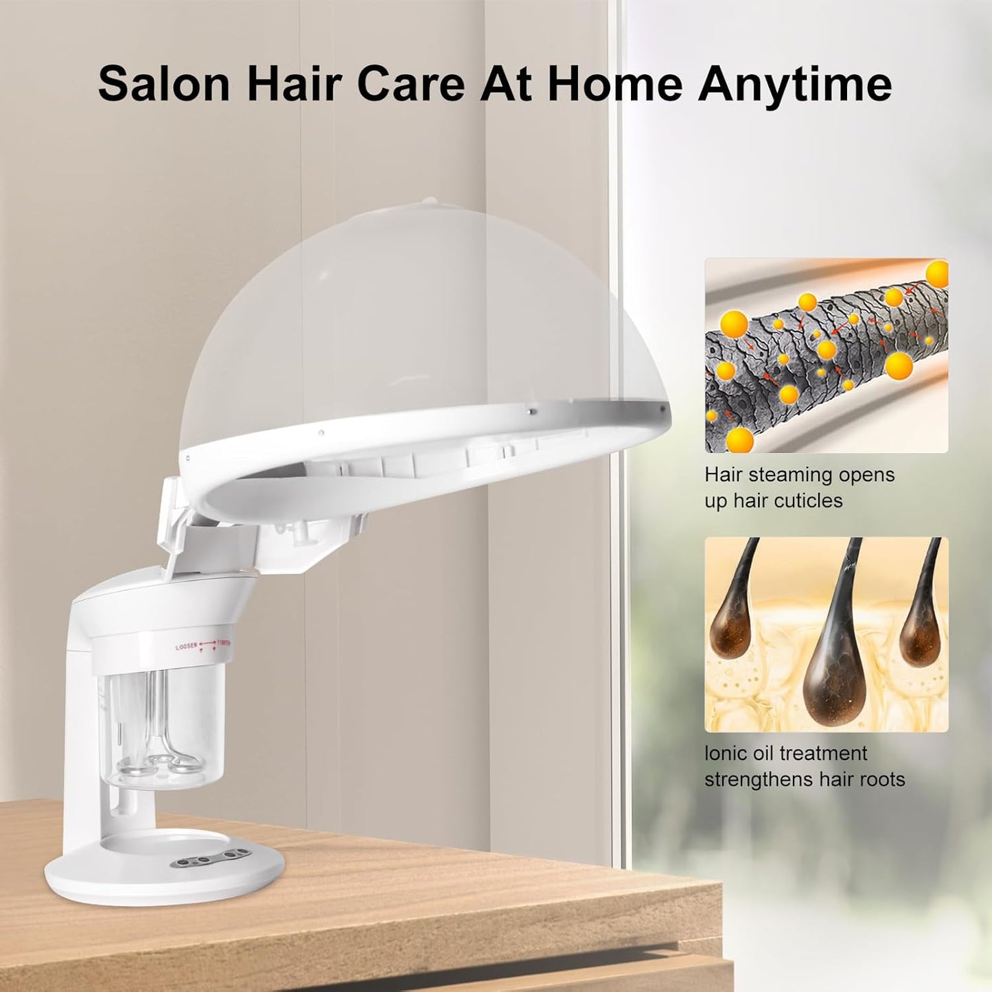 Hair Steamer, 2 in 1 Hair and Face Steamer for Natural Hair with UV Ozone, Hair Humidifier Moisturising Hydration System Sprayer for Personal Care Use at Home Salon and Salon SPA White