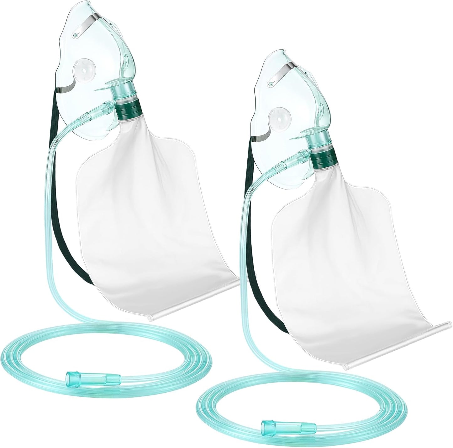 Geiserailie 2PCS XL Non Rebreather Oxygen Mask with Reservoir Bag, Non Rebreathing Oxygen Mask with 6.6ft Tubing and Adjustable Elastic Strap