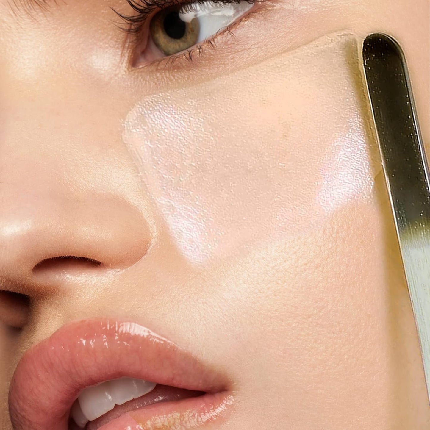 Korean Makeup Mixing Palette with Stainless Steel Picasso Spatula - Acrylic Tray for Foundation and Nail Polish - Luxury Beauty Tool for SFX Makeup & Nail Artists - Gold