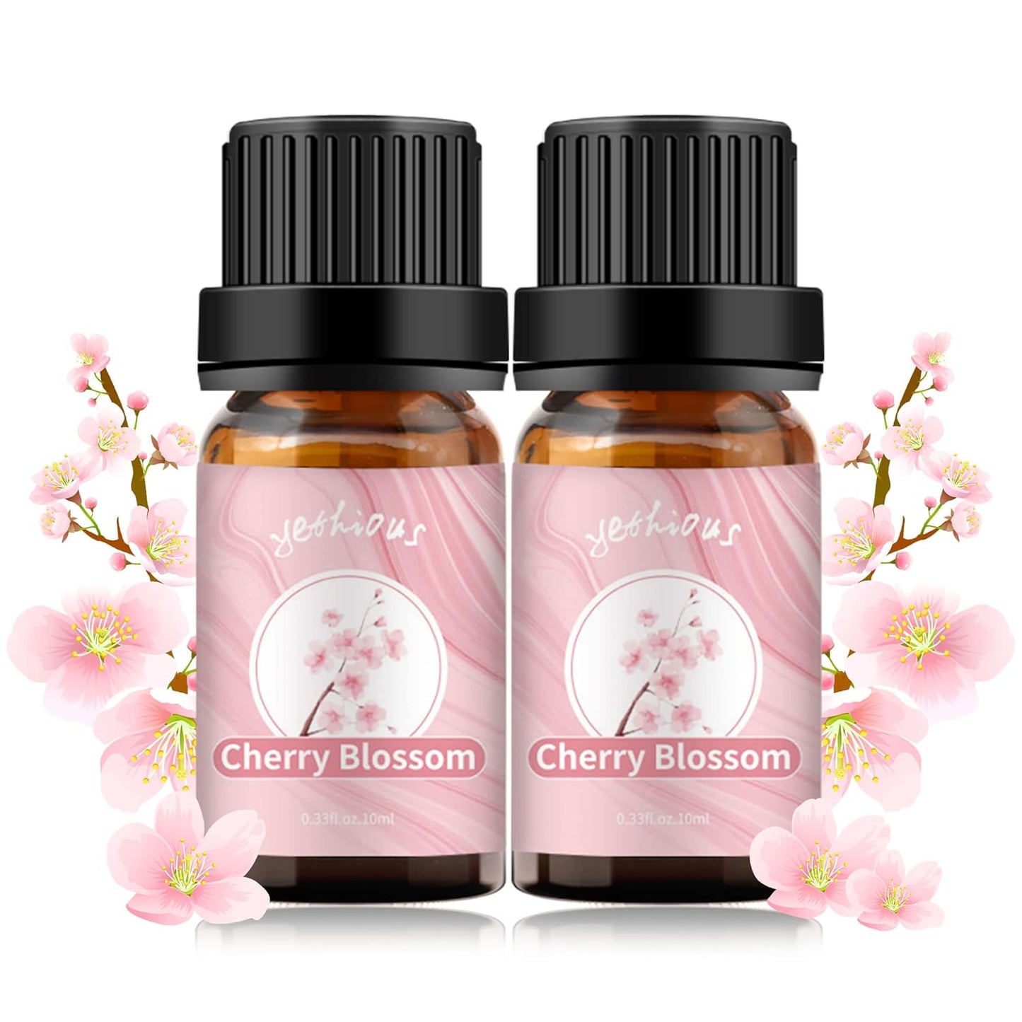 Yethious Cherry Blossom Essential Oil 10ML Set, Aromatherapy Oil for Diffuser, Fragrance, Soap Candle Making (2 Pack)