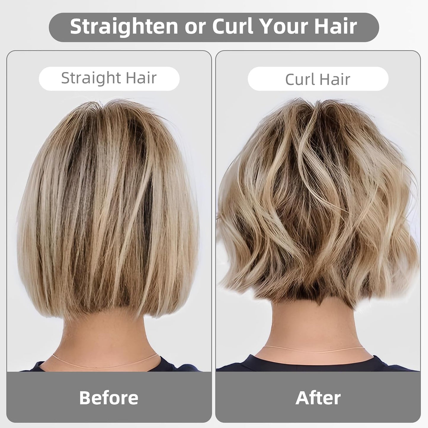 Cordless Curling Iron Brush, 1.5 Inch Mini Travel Hair Curler with 200 Million Negative Ions, Portable Heated Round Straightener Brush Rechargeable for Curl, Touch-Up, De-Frizz, Styling, White