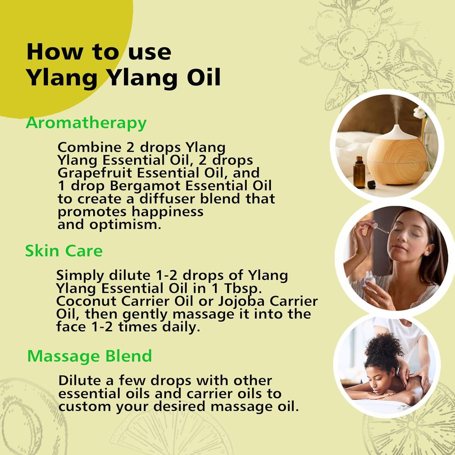 Ylang Ylang Essential Oil 1 Oz – 100% Pure & Natural Ylang Ylang Oil for Skin, Aromatherapy, Massage & Relaxation – 30ml
