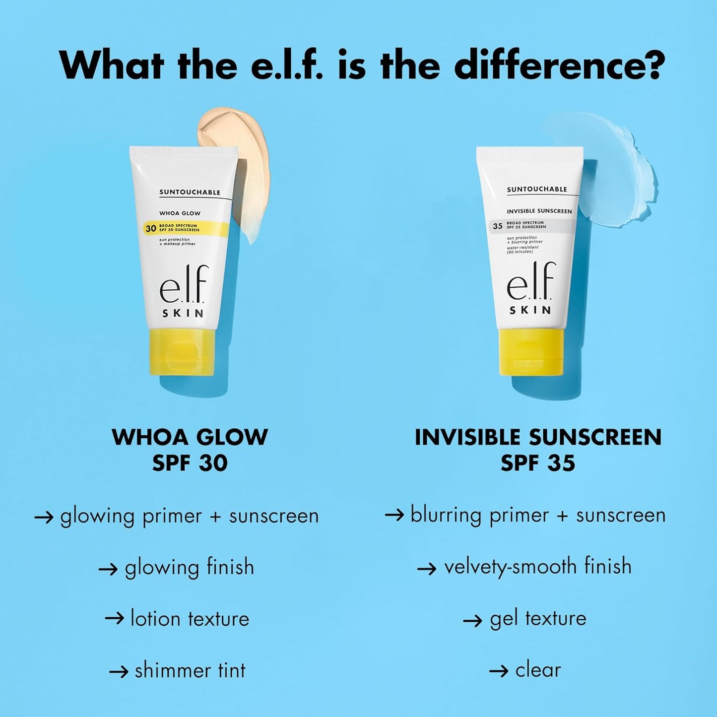 e.l.f. SKIN Suntouchable Invisible SPF 35 Mini, Lightweight, Gel-based Sunscreen For A Smooth Complexion, Doubles As A Makeup Primer, Vegan & Cruelty-Free