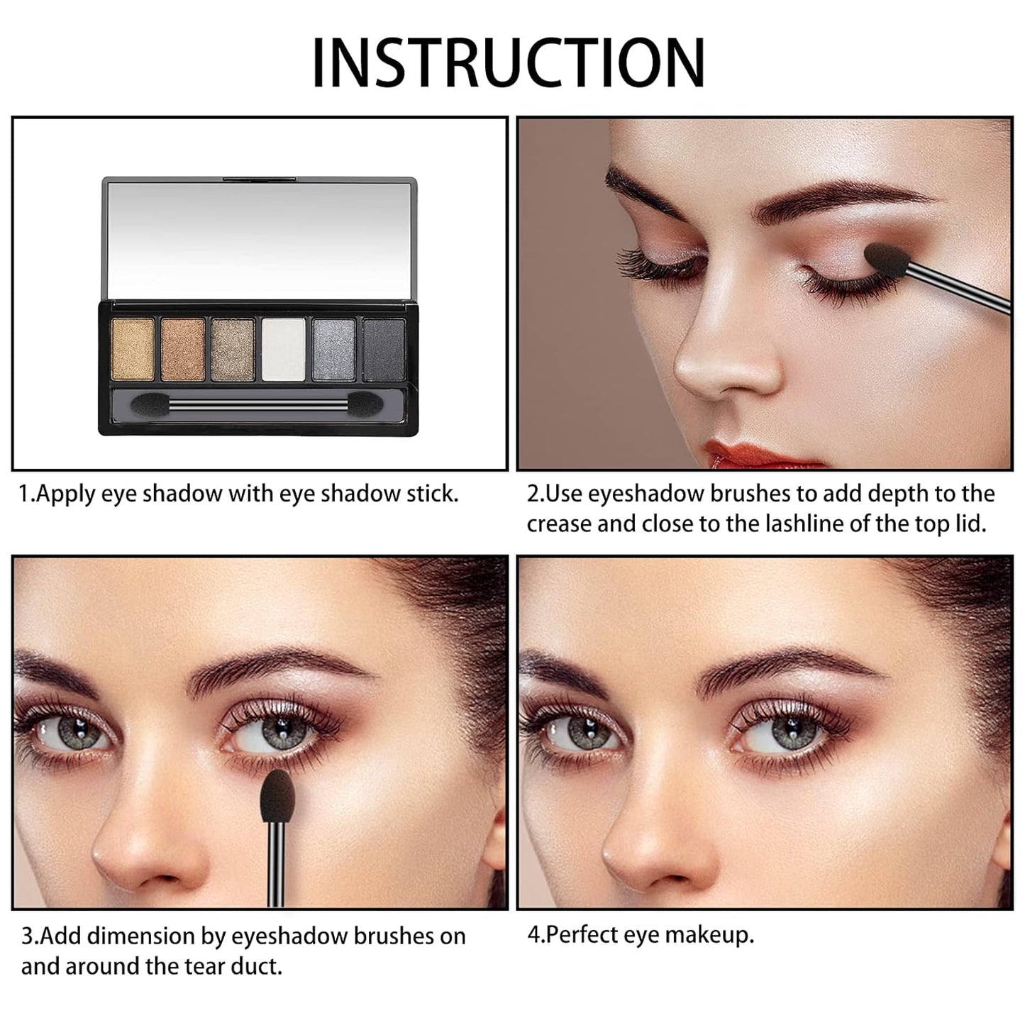 Ponpon 200Pcs Eyeshadow Applicators Dual Sides Eye Sponge Applicators Disposable Eyeshadow Brush for Girls Lady Women Makeup