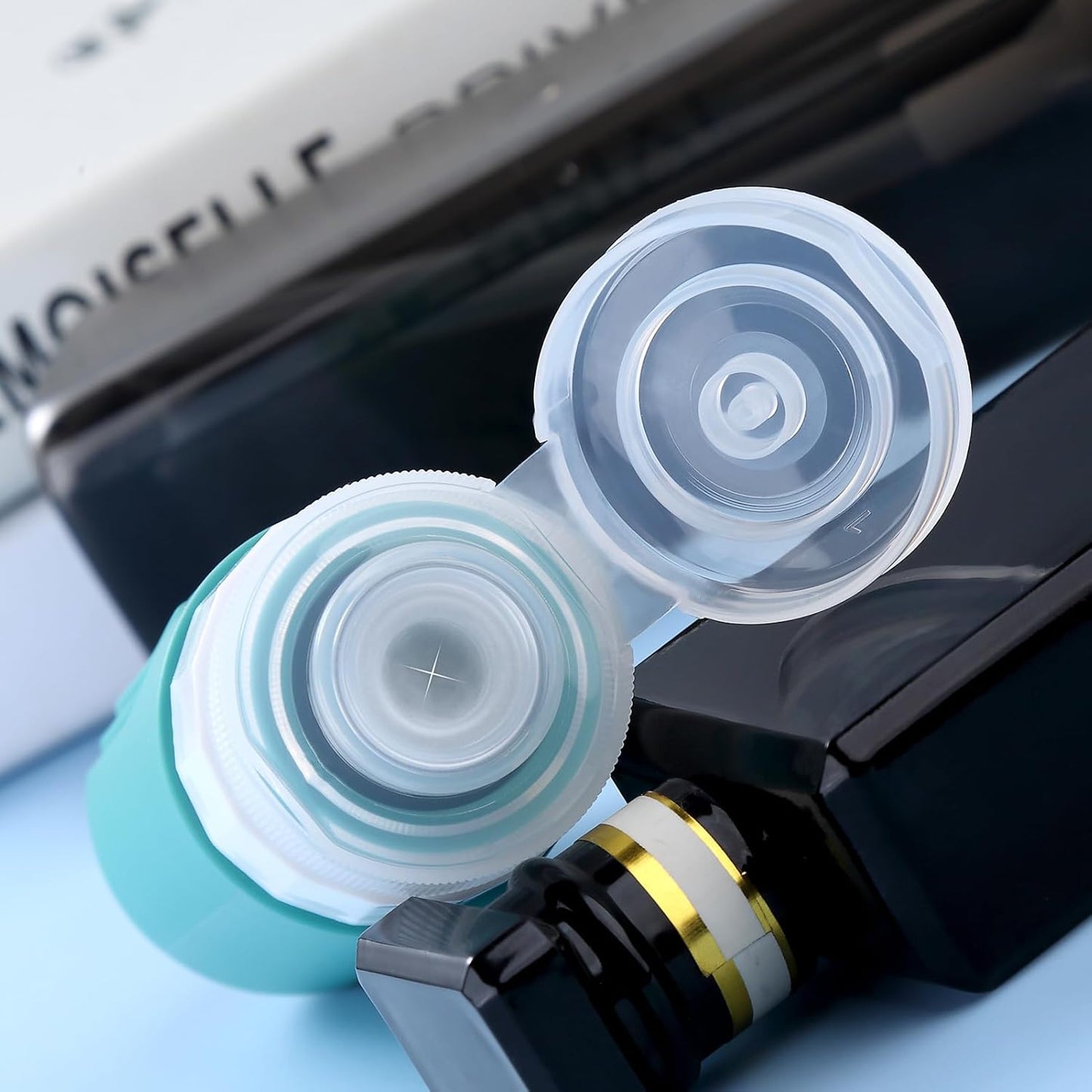 Travel Bottles for Toiletries, Tsa Approved 2oz Travel size Bottles, BPA Free Leak Proof Travels Toiletry Containers, Traveler Accessories with Toiletry Bag for Shampoo Liquid (4 Pack)