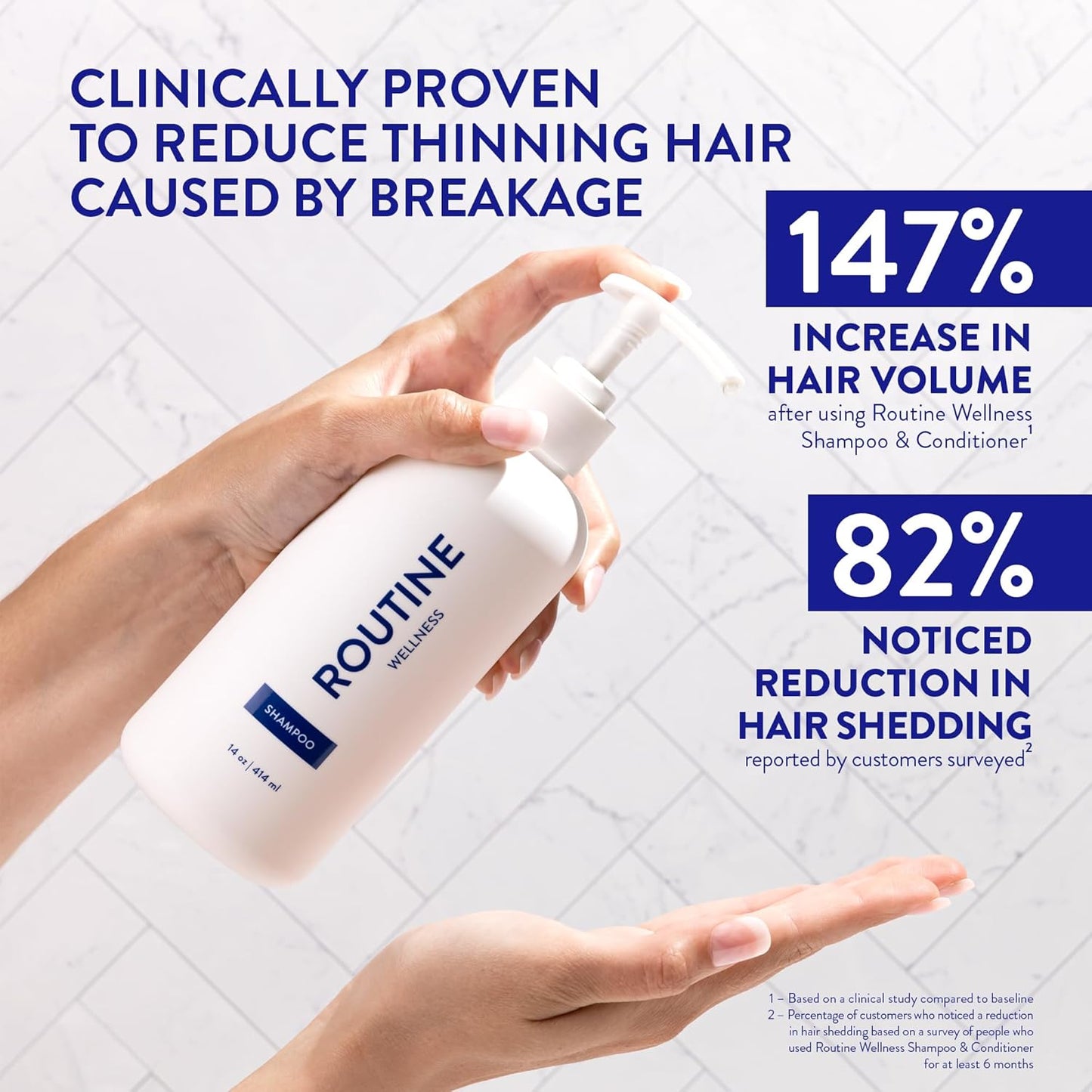 Routine Wellness Anti-Thinning Shampoo for Thinning Hair - Biotin DHT Blocker Women & Men - Color Safe Shampoo for Hair Loss & Healthy Hair - Vanilla Blossom - 14oz