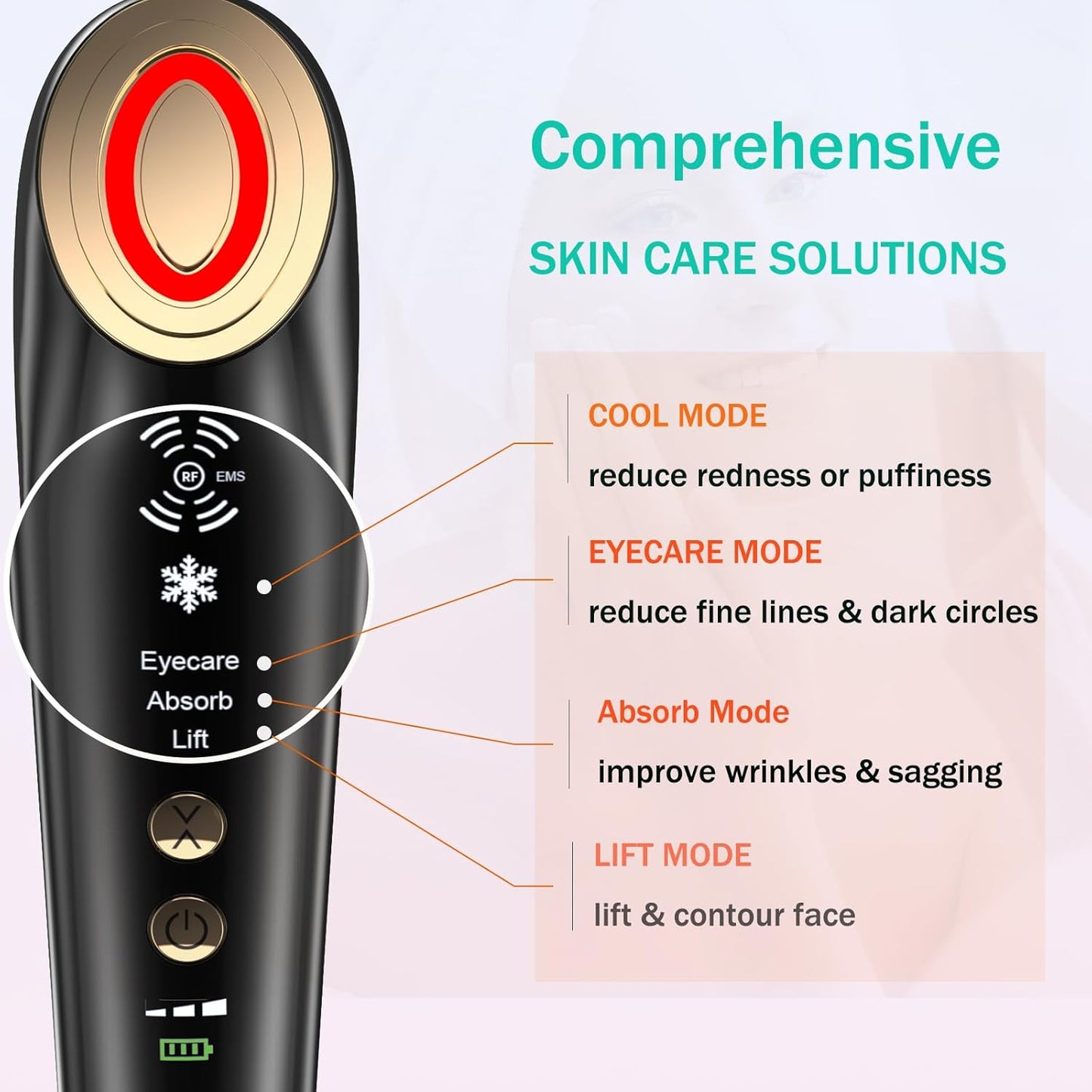 Radio Frequency Skin Tightening Machine for Face - Facial Neck Anti-Aging Device Microcurrent Lifting Massager Wrinkle Reduction Firming, and Toning - Advanced Technology for Aging Issues