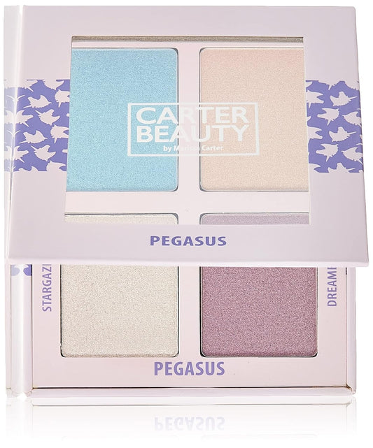 Carter Beauty Mini Highlighter Palette | Long Lasting Makeup | Shimmer & Matte Shades (Pegasus)