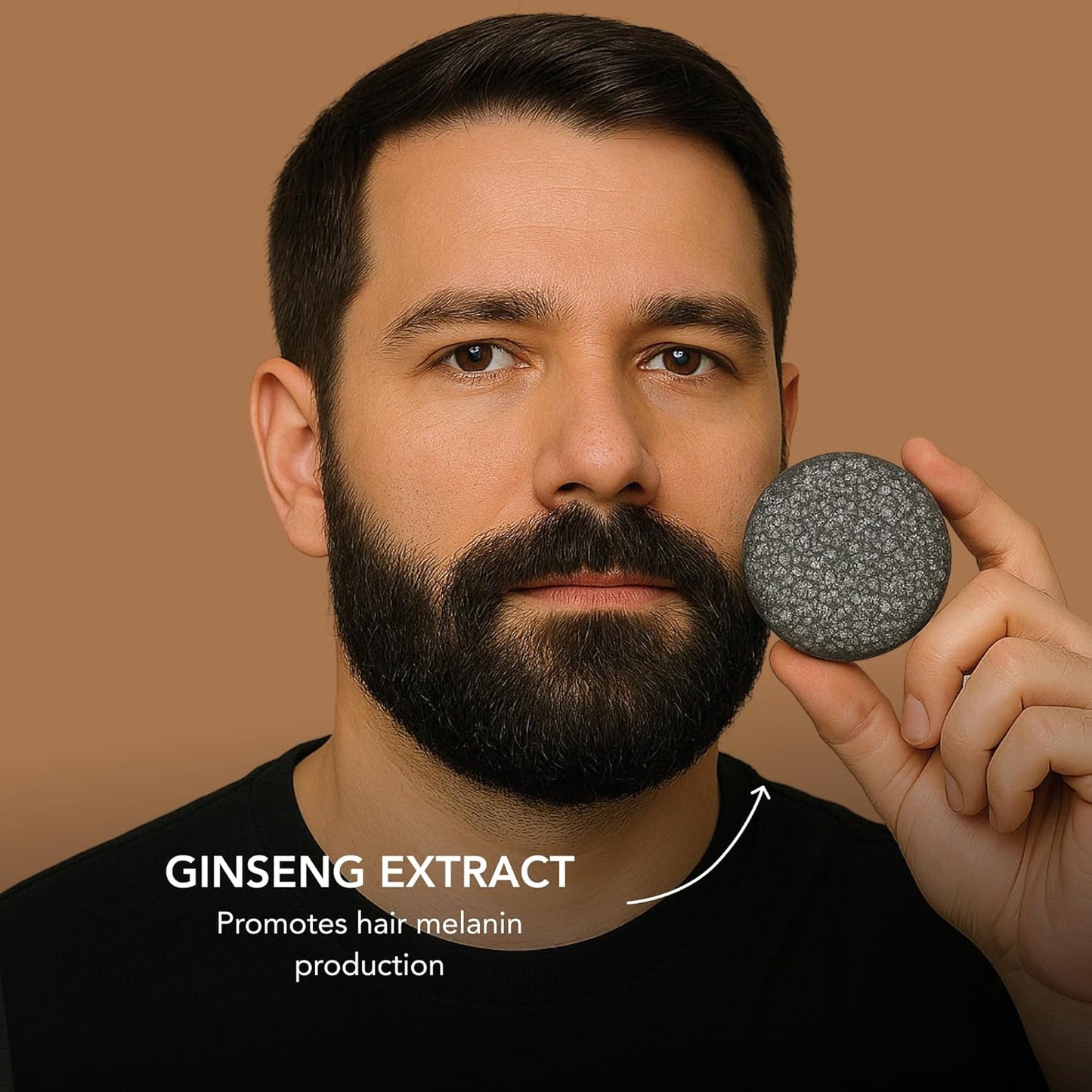 Mane Beard Shampoo Bar for Men | Natural Charcoal Beard Wash with Bamboo Charcoal, Ginseng & Shea Butter | Handmade Beard & Hair Care Soap Bar | Gentle, Sulfate-Free Grooming for All Hair Types