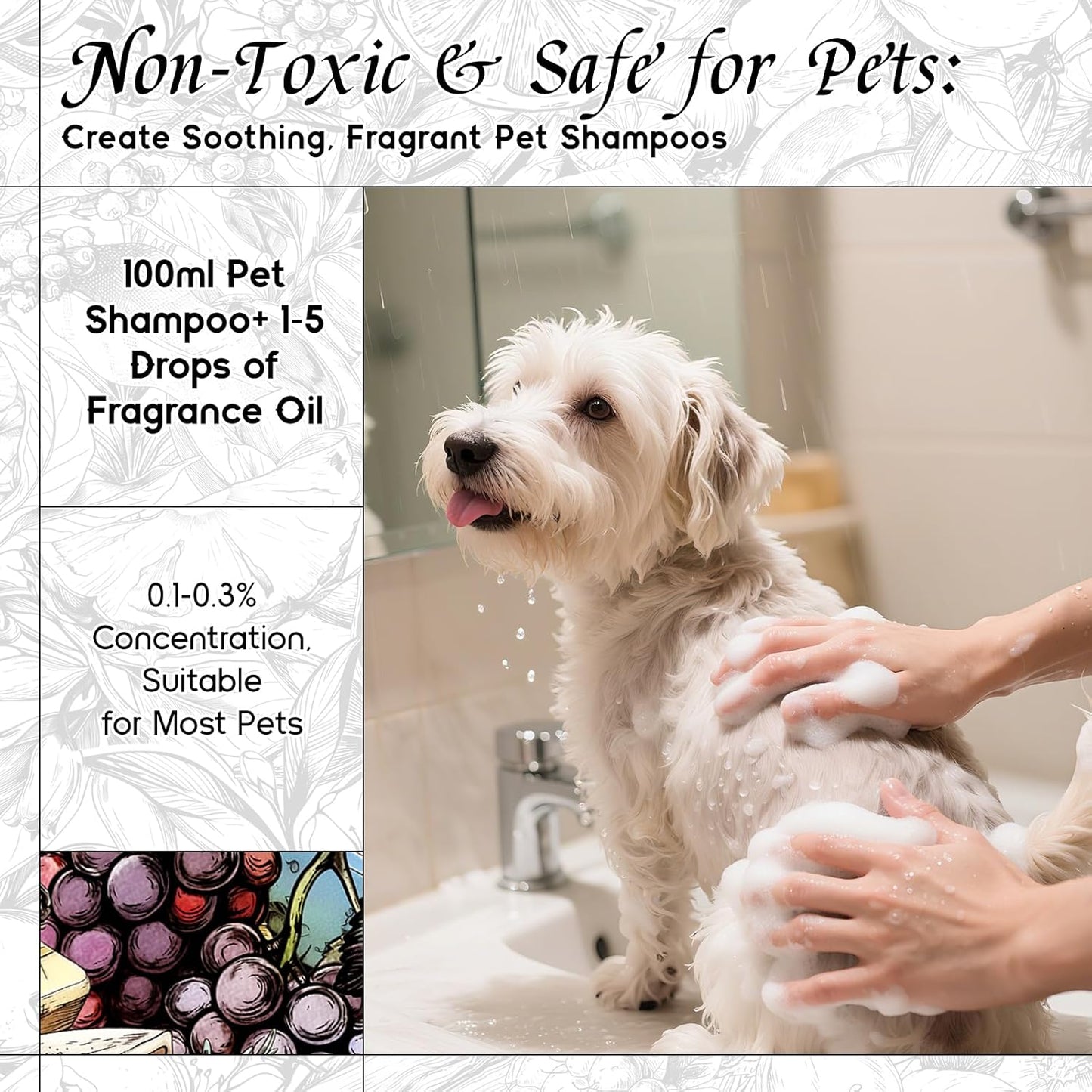 HIQILI Grape Fragrance Oil for Diffuser & Oil Burner, Fruity Scents for Making Candles, Hand Soap, Air Freshener, Long Lasting - 1 Fl Oz