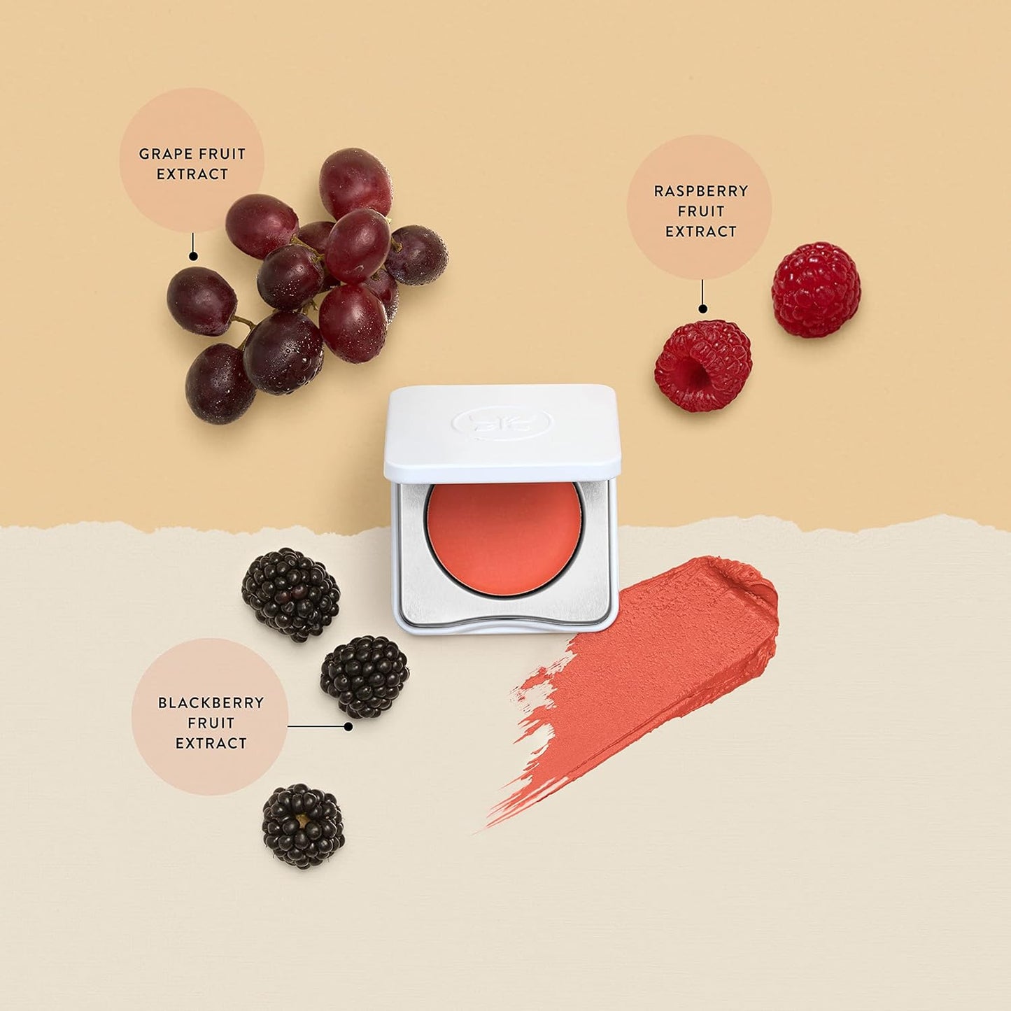 Honest Beauty 2-in-1 Creme Cheek Blush + Lip Color | EWG Verified, Vegan + Cruelty Free | Fire Coral, .1 oz