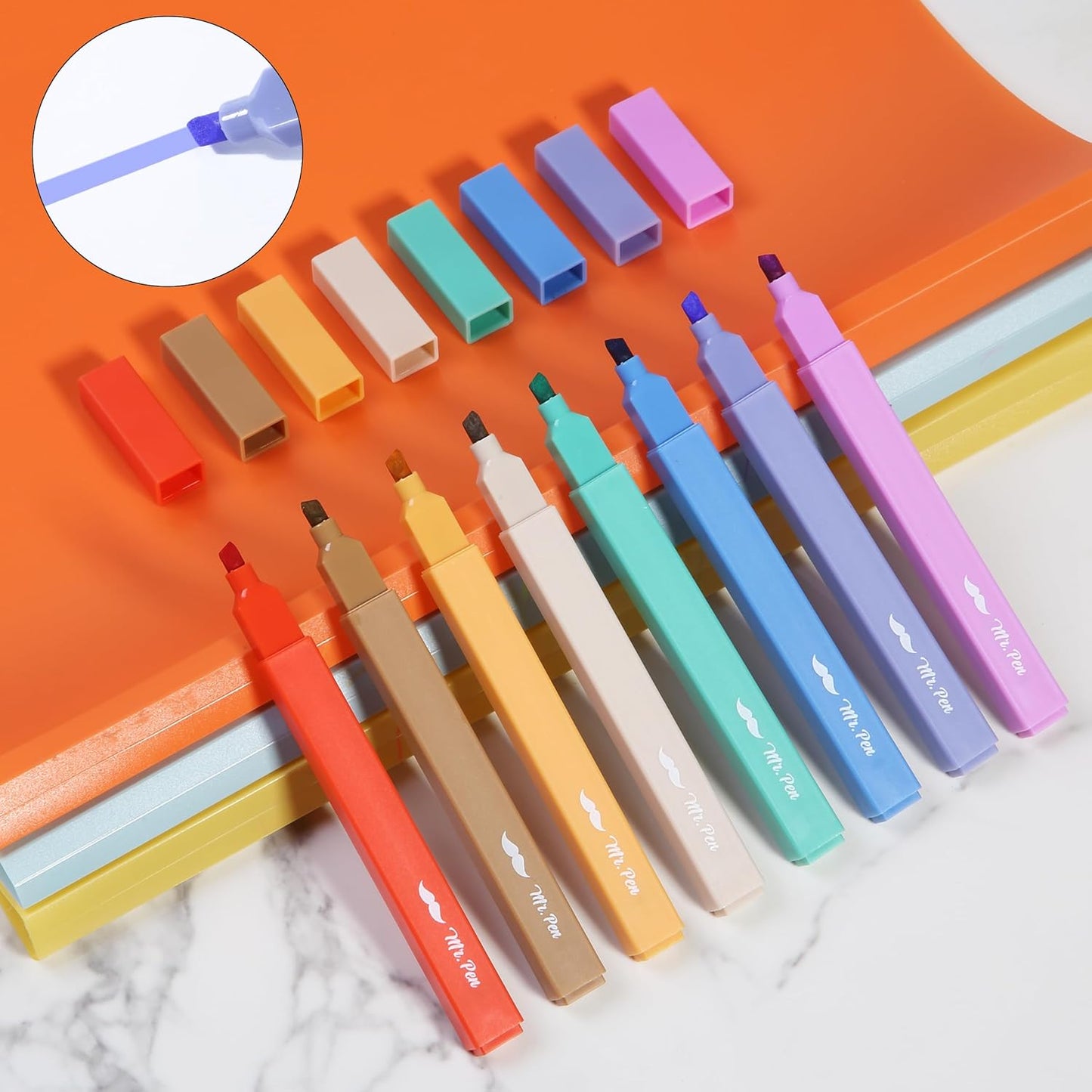 Mr. Pen- Aesthetic Highlighters, 8 Pack, Chisel Tip, Rainbow Rangers, Cute Highlighters Assorted Colors