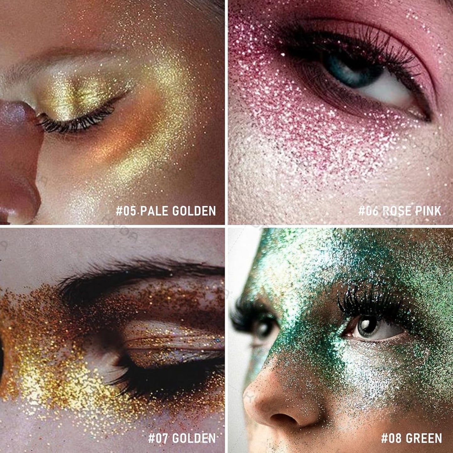 KYDA Highlighter Powder Spray, High Glossy Shimmer Sparkling Powder for Face and Body Glitter Makeup, Body Glitter Spray, Apple Green