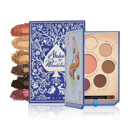 READY TO SHINE Shades of Wonderland Blush and Eyeshadow Palette - Highly Pigmented Shimmer Matte - Smooth With Moisturizing Jojoba Oil - Vegan and Cruelty Free - For All Skin Types