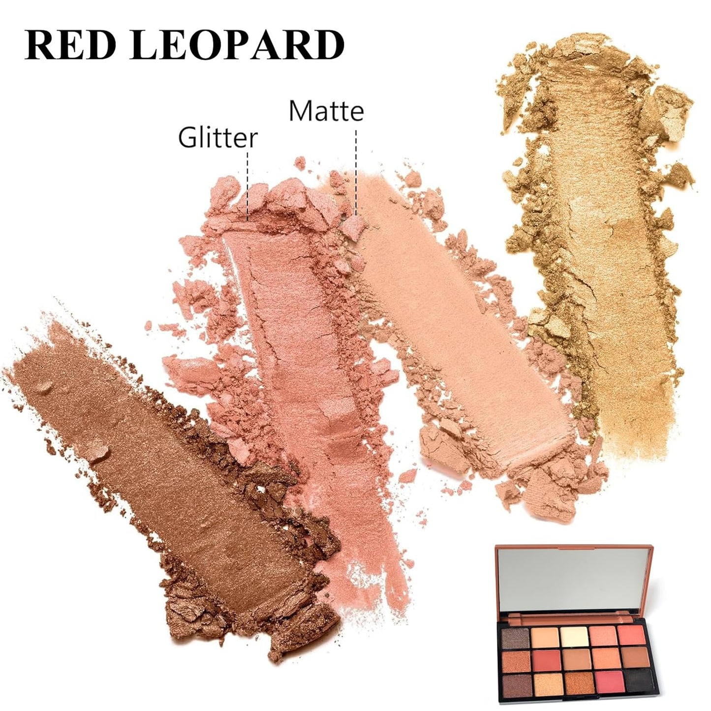 Eyeshadow Palette,Eye Shadow Pallet Makeup 15 Colors,Colorful Highly Pigmented Matte & Shimmer Makeup Eyeshadow for Women (RED LEOPARD)
