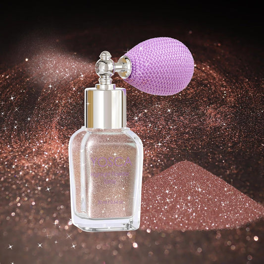 Yosca Body Glitter Spray, 30ML Loose Body Shimmer Powder Hair Spray Rose Pink Glitter Sparkle Highlighter Makeup Christmas Festival Rave Accessories for Clothes Hair Face Nail Art