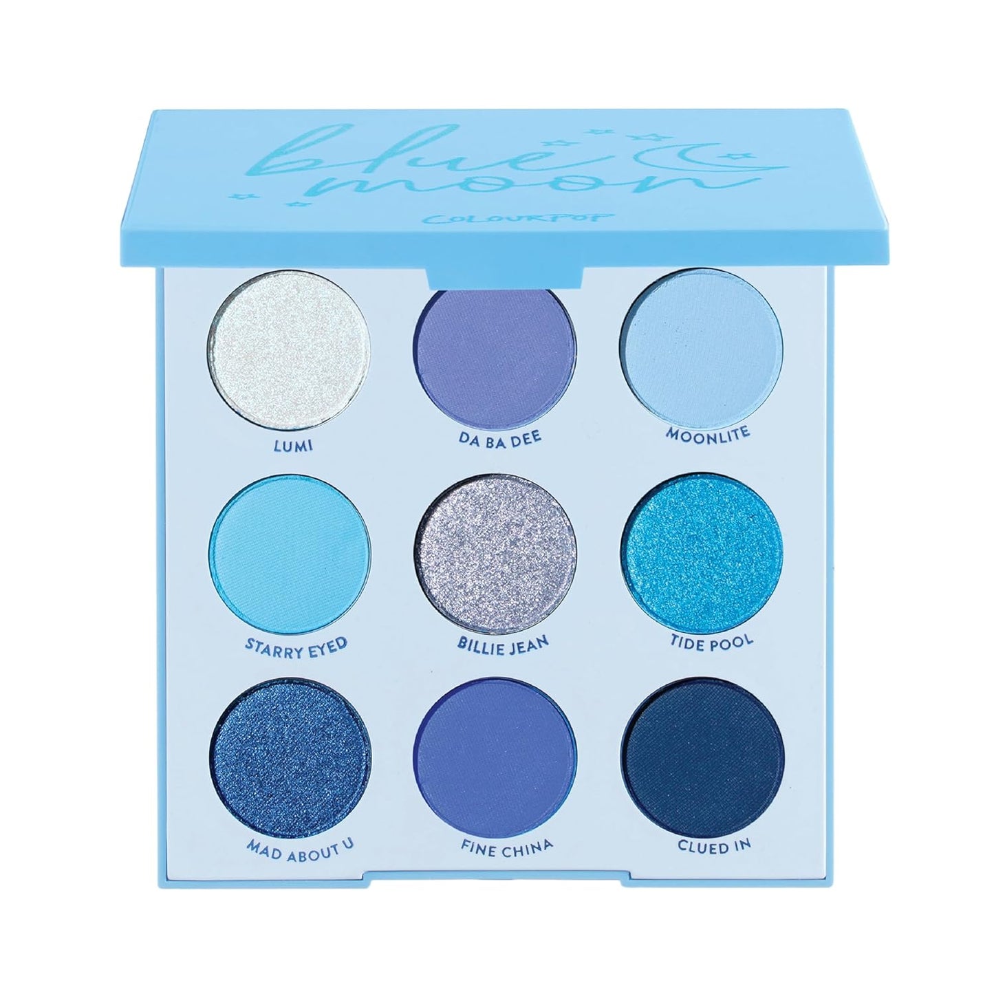 ColourPop Blue Moon Shadow Palette - Monochromatic Blue Shadow Palette with Matte, Metallic and Duochrome Finishes - High-Pigment Eye Makeup with a Long-Wearing Formula (0.3 oz)