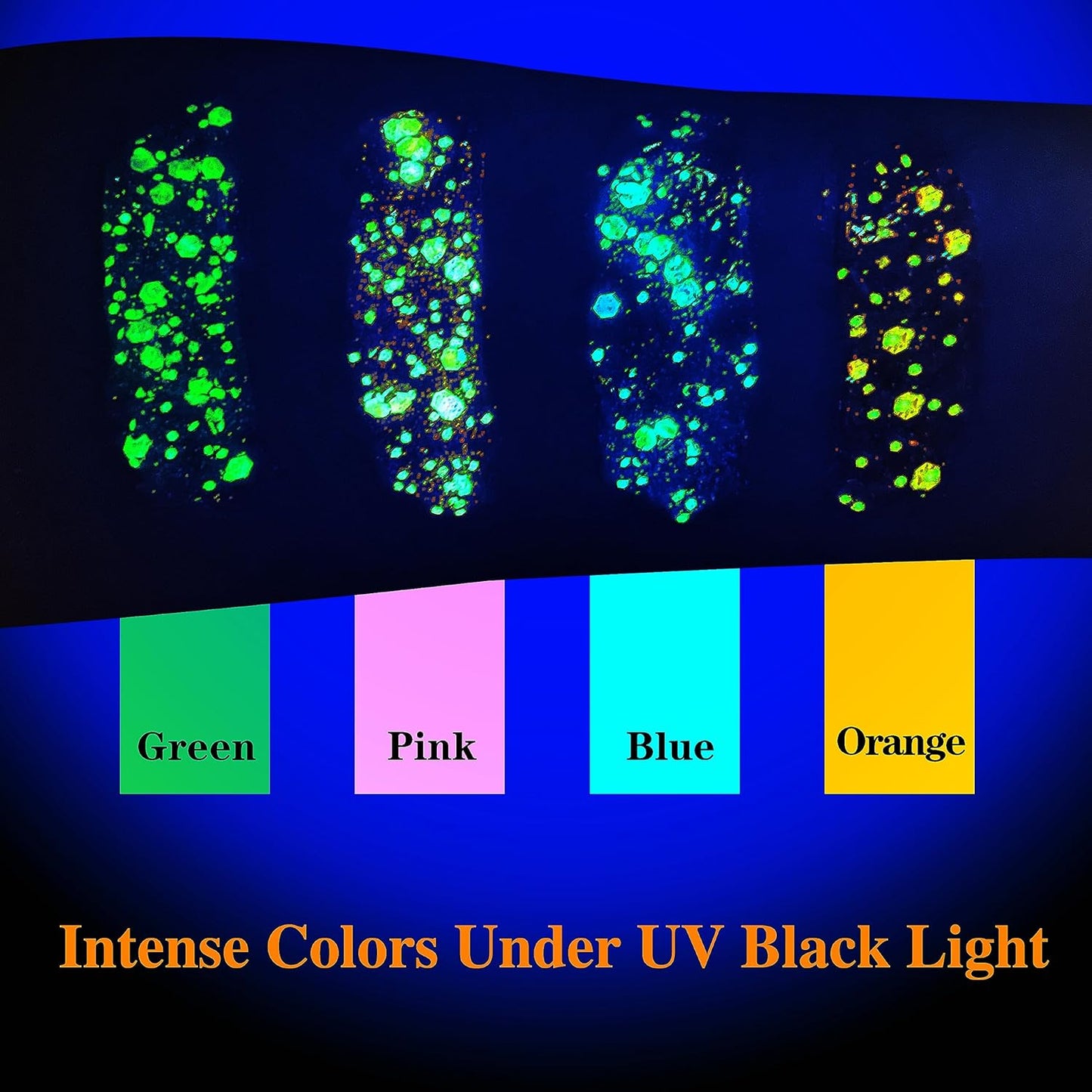 MEICOLY Neon Pink Body Glitter Gel,UV Blacklight Chunky Face Glitter Gel,Glow in The Dark Glitter Paint,Singer Concert Music Festival Party Rave Accessories,Halloween Glitter Makeup for Women,50ml