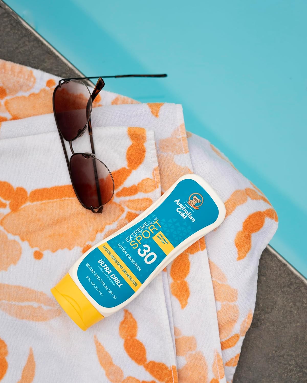 Australian Gold Extreme Sport Sunscreen Lotion SPF 30, 8 Ounce | Broad Spectrum | Sweat & Water Resistant | Non-Greasy | Oxybenzone Free | Cruelty Free