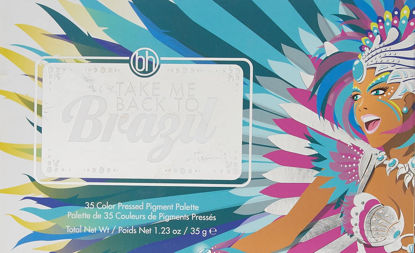 bh Cosmetics, 35 Color Eyeshadow Palette, Take Me Back To Brazil, Pressed Pigment, 8.3 oz